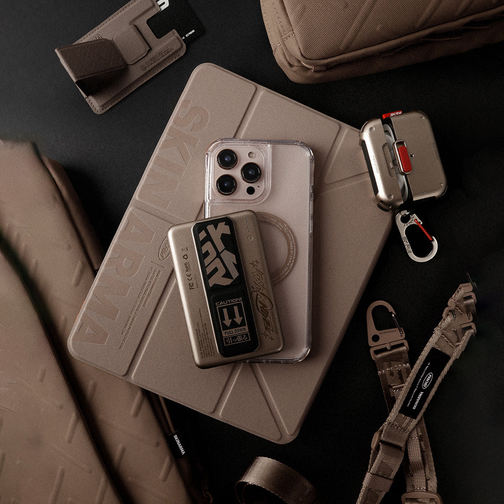 Skinarma Flint Kablosuz ve PD Hızlı Şarj Özellikli Grip Standlı Taşınabilir Powerbank 20W 5000mAh Skinarma Flint Kablosuz ve PD Hızlı Şarj Özellikli Grip Standlı Taşınabilir Powerbank 20W 5000mAh